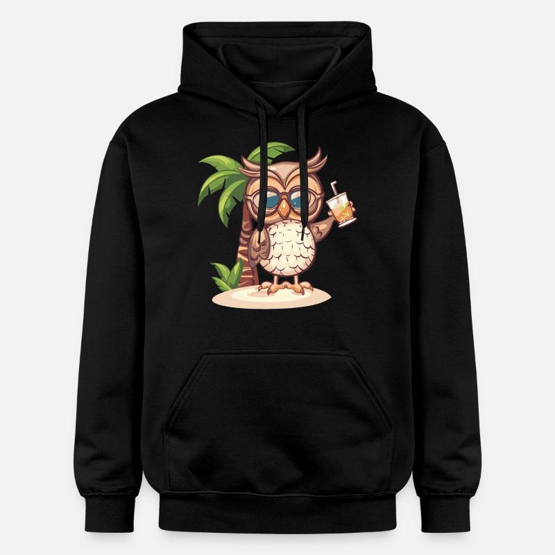 Vacances d’été de hibou - Sweat à capuche Softstyle® Gildan Unisexe - noir