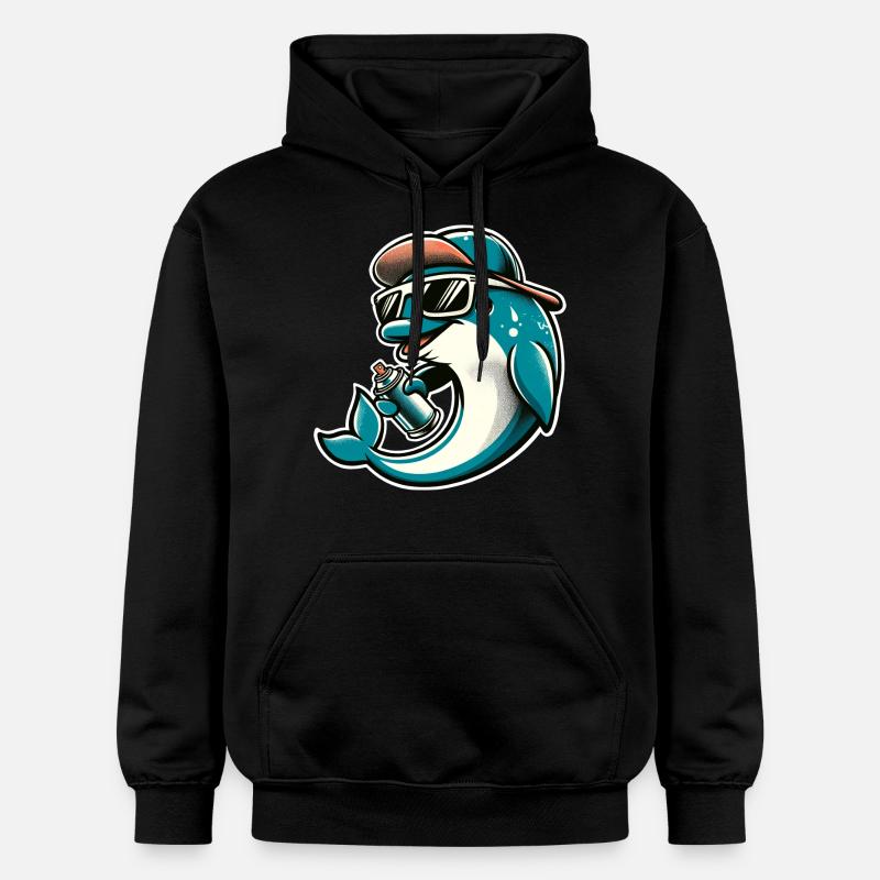 Bombe aérosol Dolphin Graffiti - Sweat à capuche Softstyle® Gildan Unisexe - noir