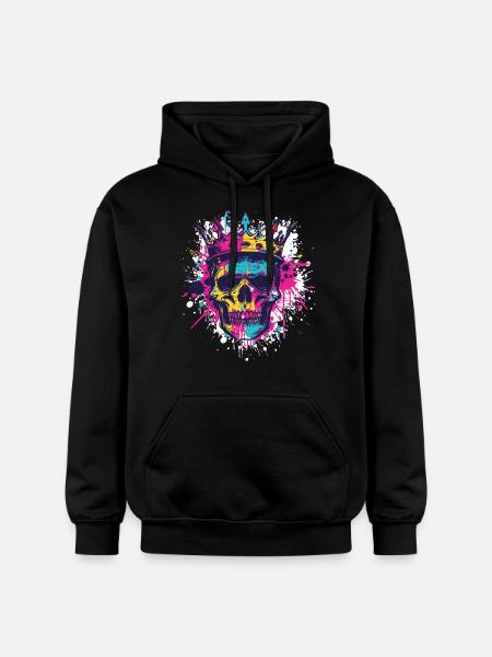 Couronne de crâne de roi - Sweat à capuche Softstyle® Gildan Unisexe - noir