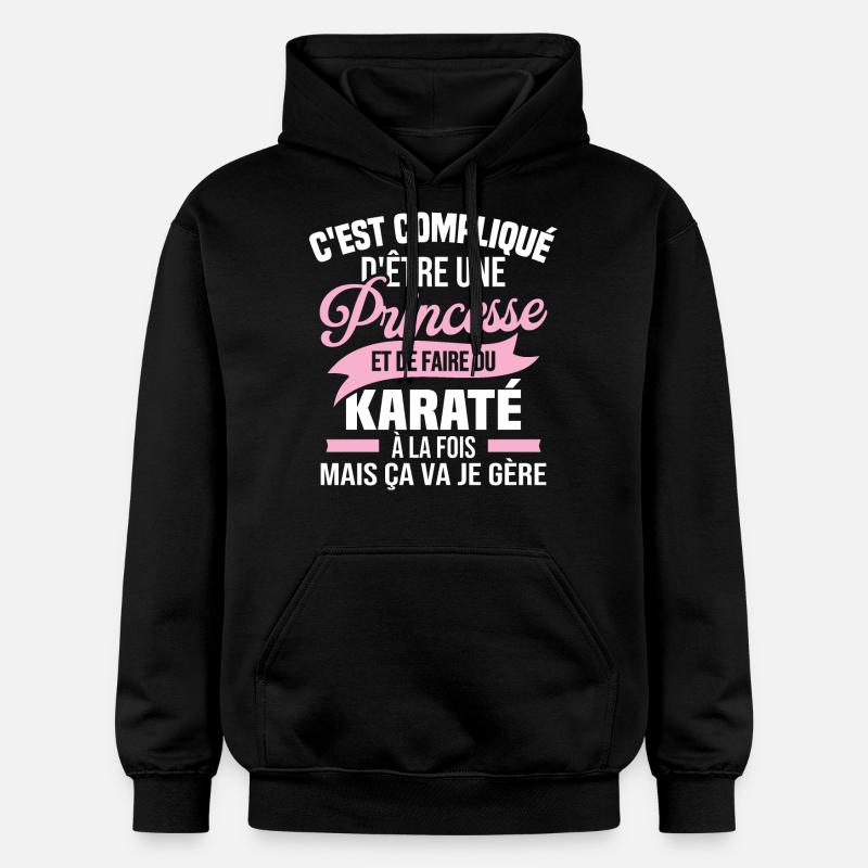 Princesse et karaté - Sweat à capuche Softstyle® Gildan Unisexe - noir
