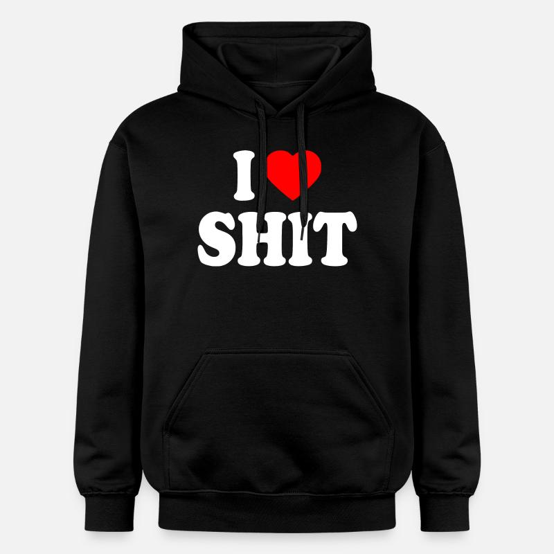I love shit - Sweat à capuche Softstyle® Gildan Unisexe - noir