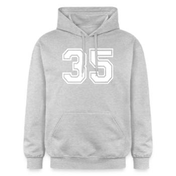 35 - Gildan Unisex Softstyle® Midweight Hoodie - light heather grey - Front - Liana (172cm) & Jaron (178cm)