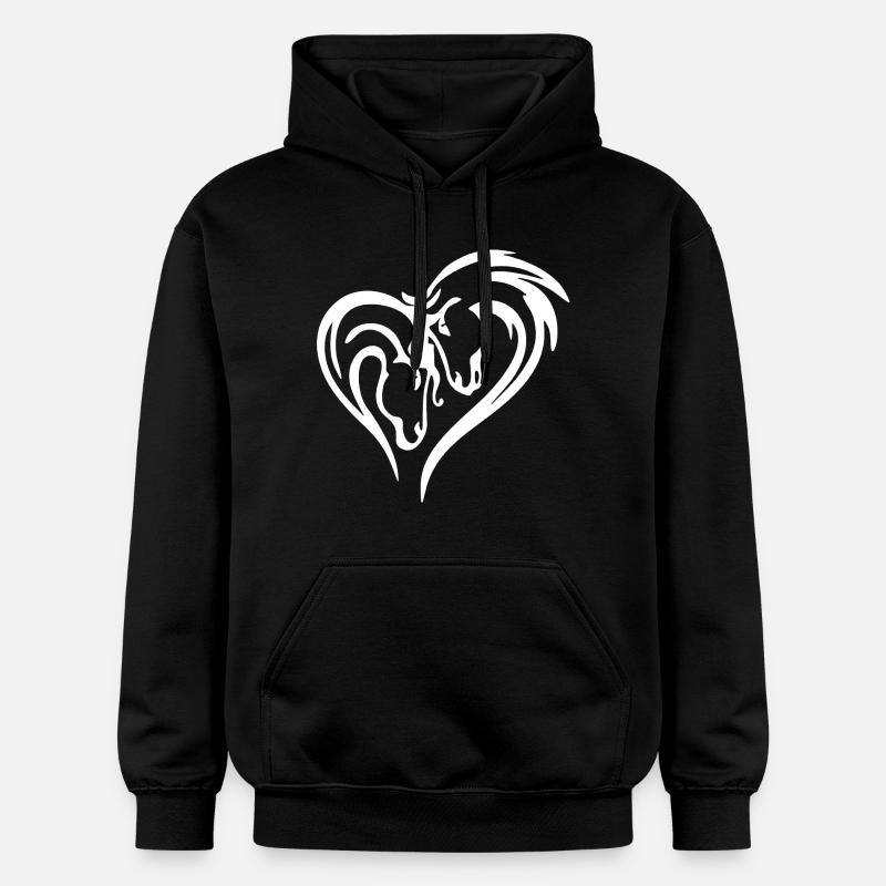 Coeur de cheval (blanc) - Sweat à capuche Softstyle® Gildan Unisexe - noir