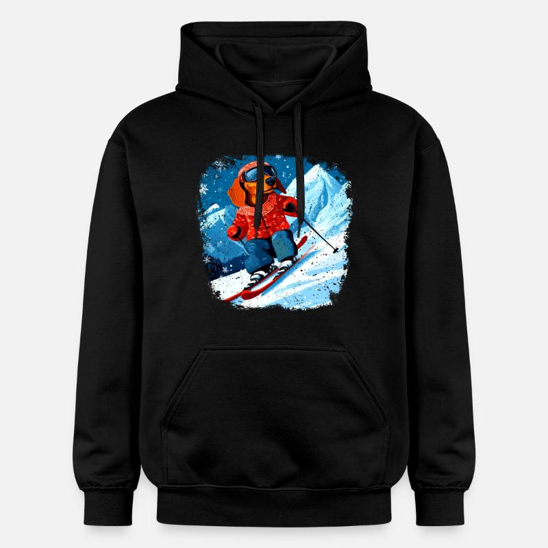 Ski teckel - Sweat à capuche Softstyle® Gildan Unisexe - noir