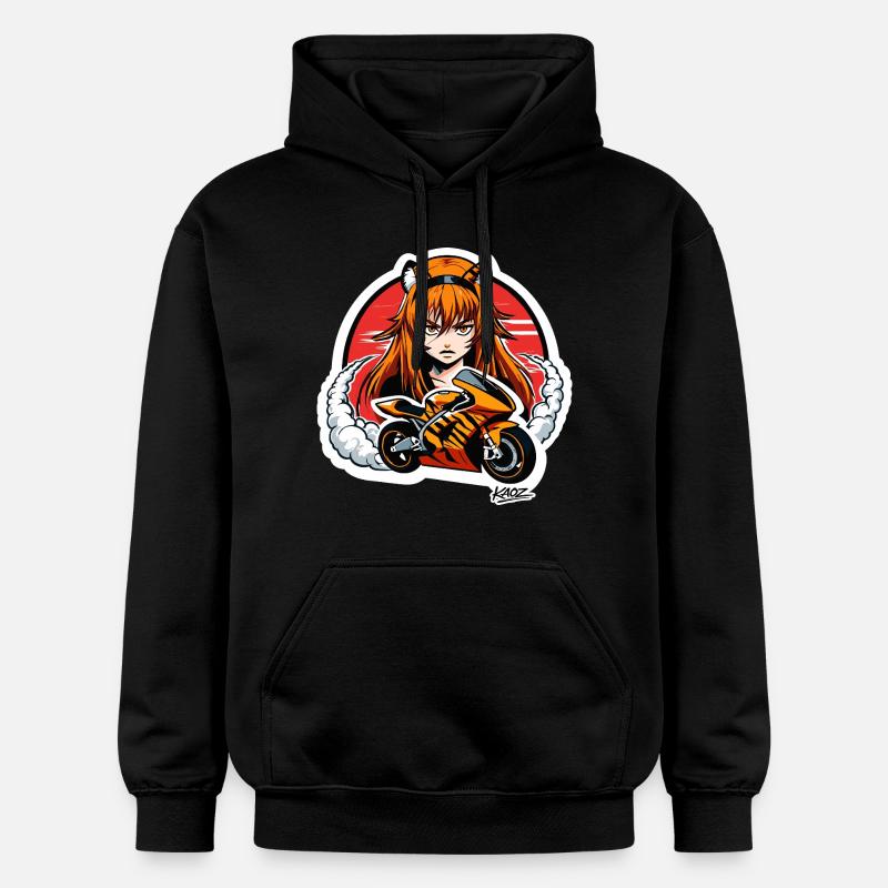 Cavalier de tigre À moto - Sweat à capuche Softstyle® Gildan Unisexe - noir