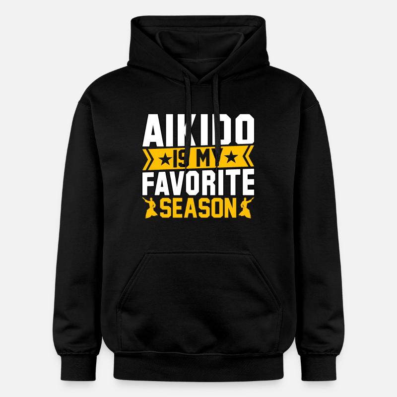 L’aïkido est ma saison préférée - Sweat à capuche Softstyle® Gildan Unisexe - noir