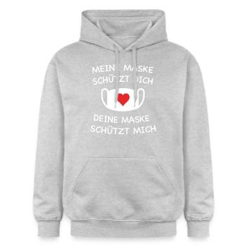 Maske - Gildan Unisex Softstyle® Midweight Hoodie - Hellgrau meliert - Vorne - Liana (172cm) & Jaron (178cm)