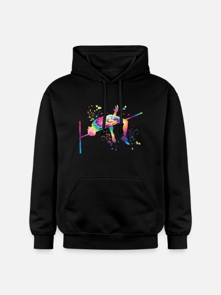 Hochspringer Wasserfarben Hochsprung - Gildan Unisex Softstyle® Midweight Hoodie - Schwarz