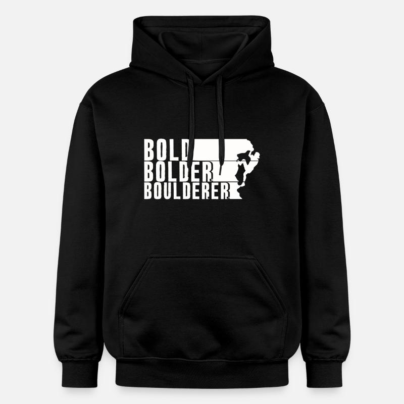 Bold Bolder Boulderer Bouldering Bouldering - Gildan Unisex Softstyle® Midweight Hoodie - black