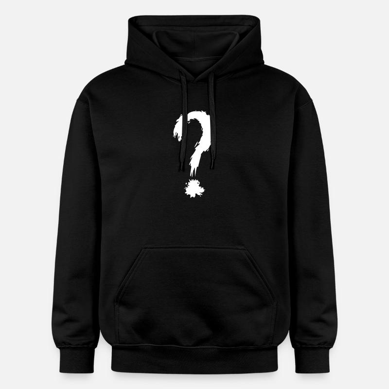 Fragezeichen weiß - Gildan Unisex Softstyle® Midweight Hoodie - Schwarz