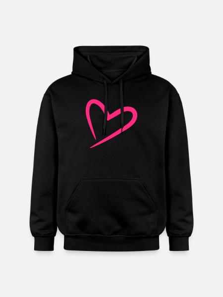 Herz in Rosa - Gildan Unisex Softstyle® Midweight Hoodie - Schwarz