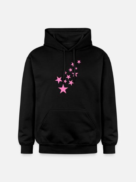 Star asterisk pattern icon pink - Gildan Unisex Softstyle® Midweight Hoodie - black