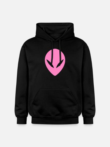 Ufo Alien Head Pink - Gildan Unisex Softstyle® Midweight Hoodie - black