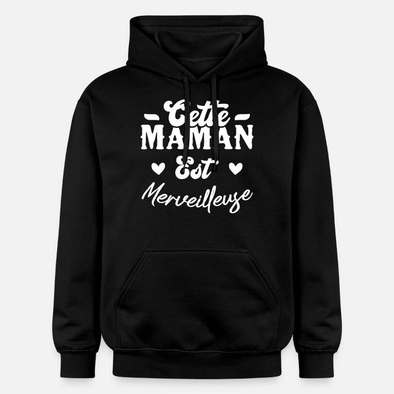 Cette maman est merveilleuse - Sweat à capuche Softstyle® Gildan Unisexe - noir