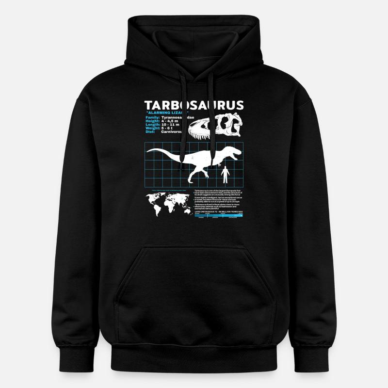 Tarbosaurus fact sheet - Gildan Unisex Softstyle® Midweight Hoodie - Schwarz