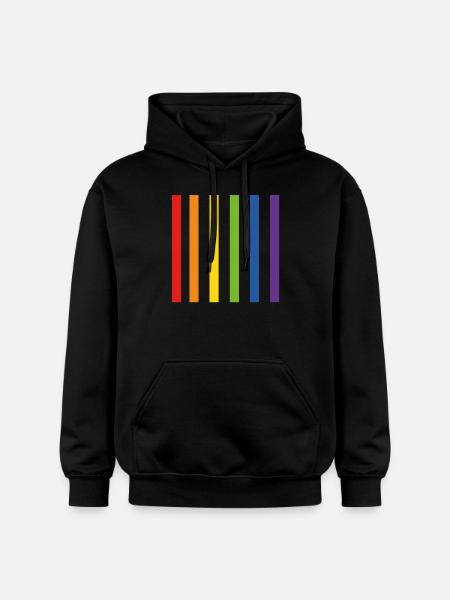 Rainbow Flag LGBT - Gildan Unisex Softstyle® Midweight Hoodie - black