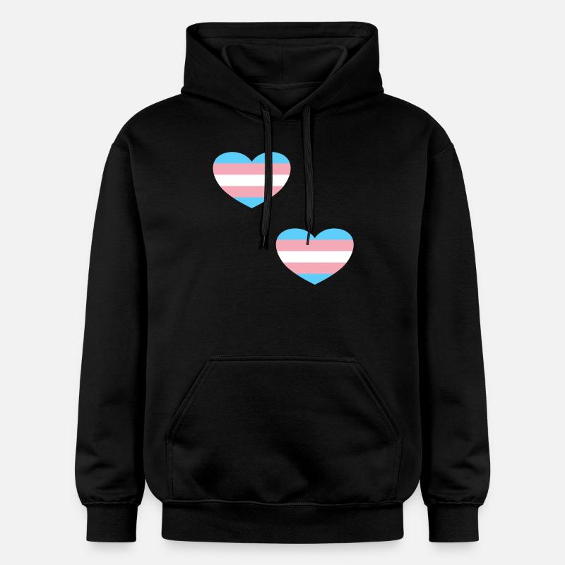 Coeurs de drapeau trans - Sweat à capuche Softstyle® Gildan Unisexe - noir
