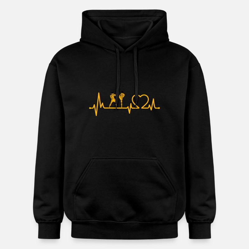 Battement de cœur Muay Thai - Sweat à capuche Softstyle® Gildan Unisexe - noir