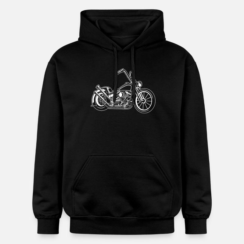 Chopper / moto bobber 02_weiß - Sweat à capuche Softstyle® Gildan Unisexe - noir