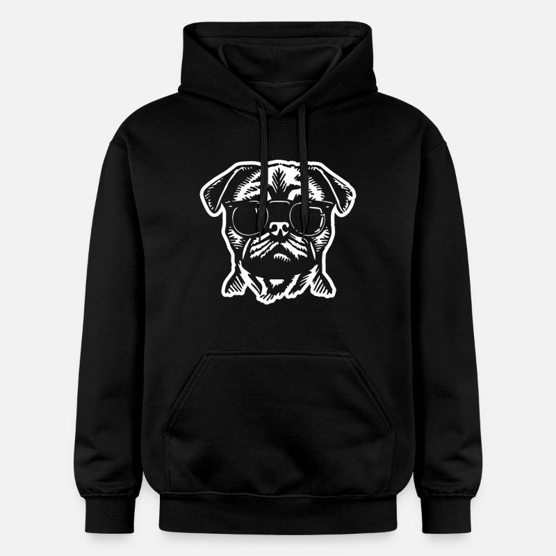 Chien carlin - Sweat à capuche Softstyle® Gildan Unisexe - noir