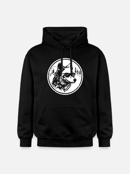 Wolf - Gildan Unisex Softstyle® Midweight Hoodie - black
