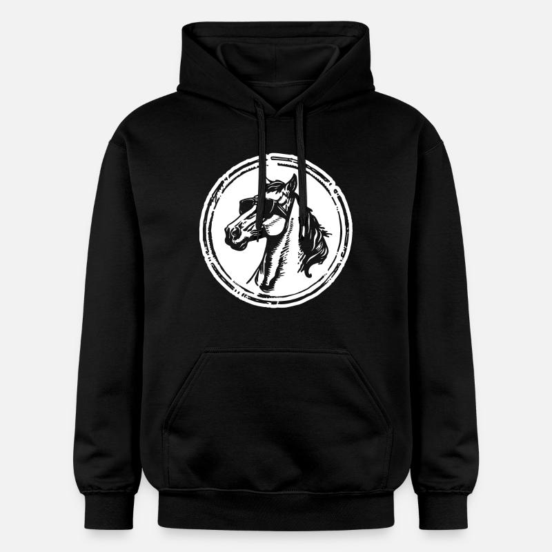 Cheval Chevaux Équitation Cavalier - Sweat à capuche Softstyle® Gildan Unisexe - noir