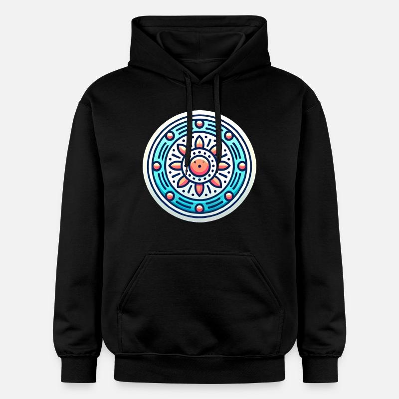 Design d’insigne circulaire vibrant - Sweat à capuche Softstyle® Gildan Unisexe - noir