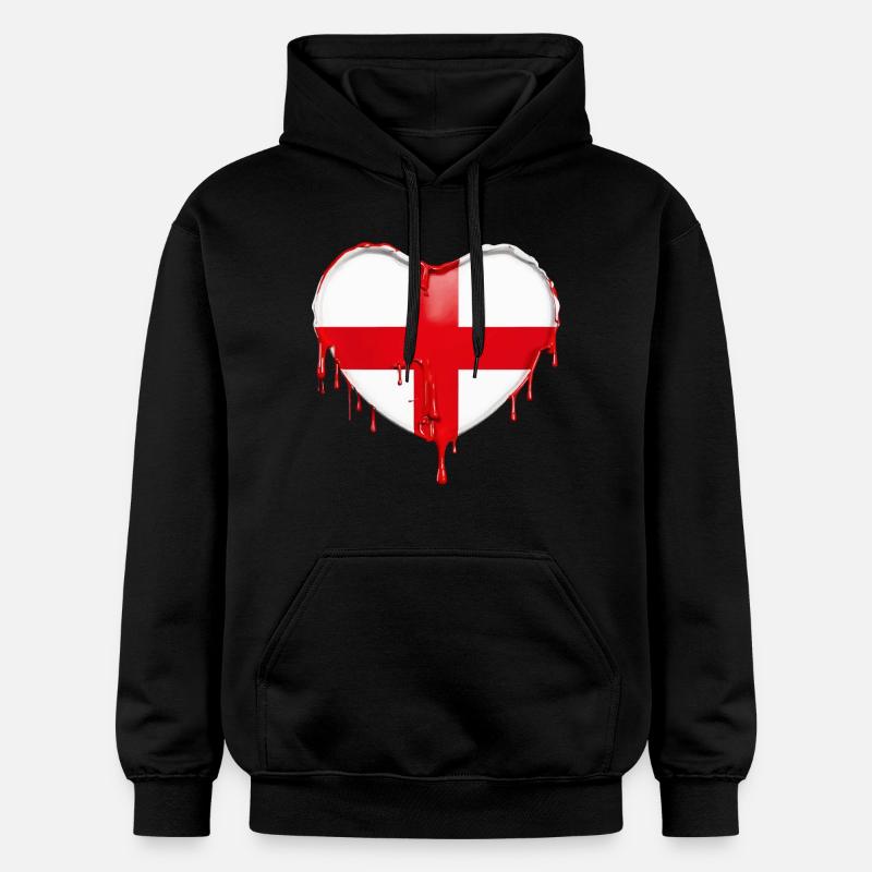 DRAPEAU ANGLAIS DRAPEAU ANGLETERRE - Sweat à capuche Softstyle® Gildan Unisexe - noir
