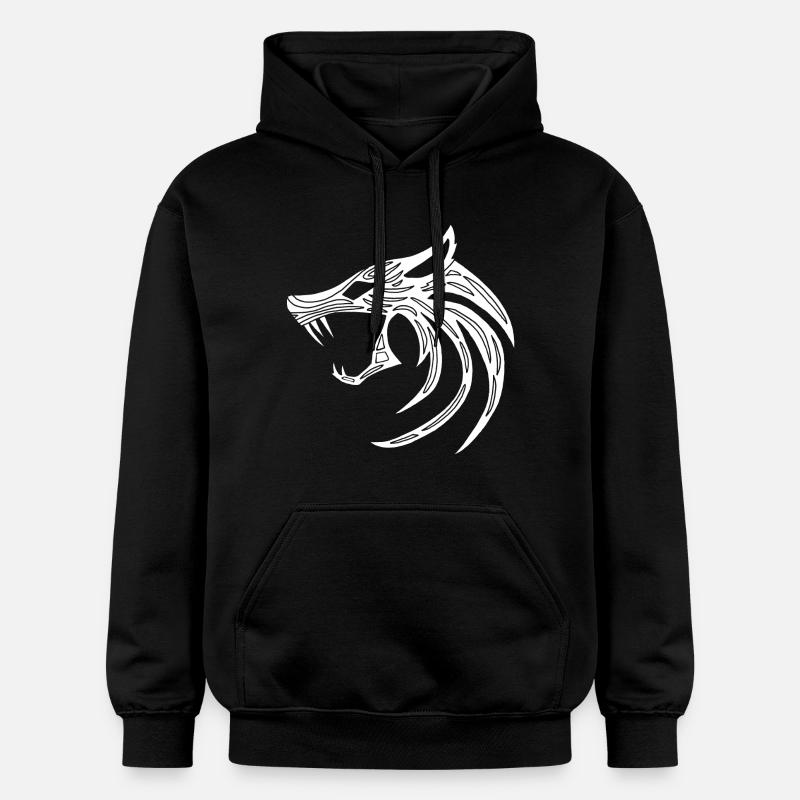 Weißer dämonischer Wolf - Gildan Unisex Softstyle® Midweight Hoodie - Schwarz