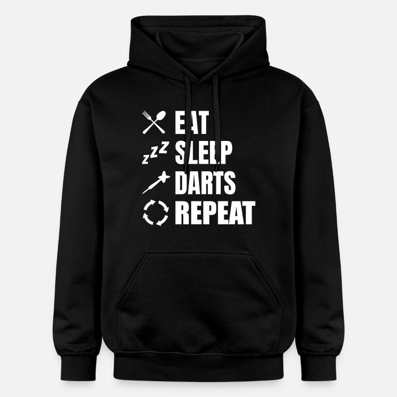 Manger, dormir, répéter les fléchettes - Sweat à capuche Softstyle® Gildan Unisexe - noir