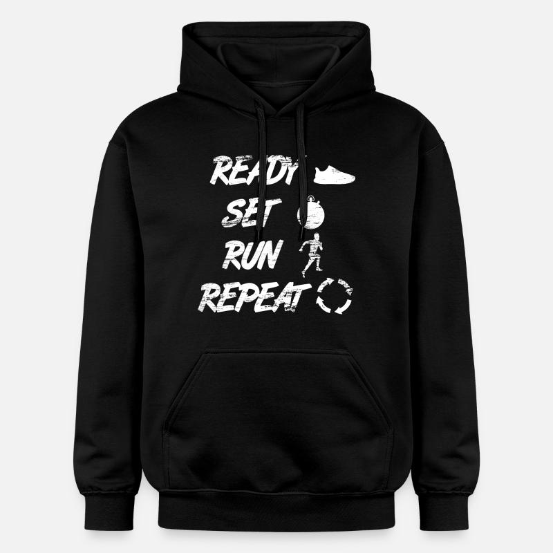 Ready Set Run Repeat - Gildan Unisex Softstyle® Midweight Hoodie - Schwarz