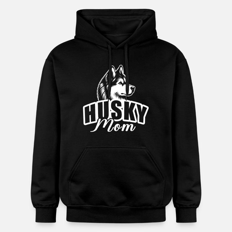 « Maman husky » - Sweat à capuche Softstyle® Gildan Unisexe - noir