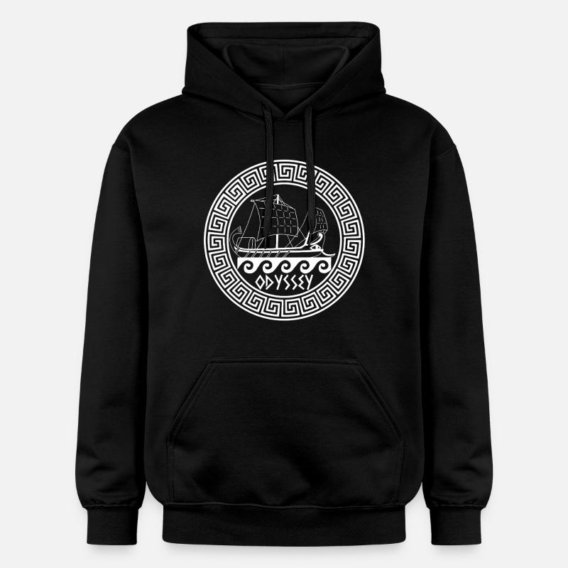 Symbole de l'odyssée d'Ulysse (blanc) - Sweat à capuche Softstyle® Gildan Unisexe - noir