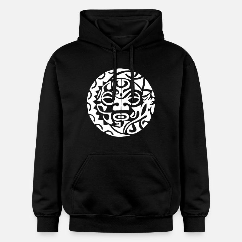 Crâne de Polynésie (blanc) - Sweat à capuche Softstyle® Gildan Unisexe - noir