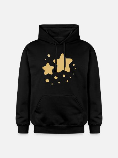 Playful Yellow Stars Design - Gildan Unisex Softstyle® Midweight Hoodie - black