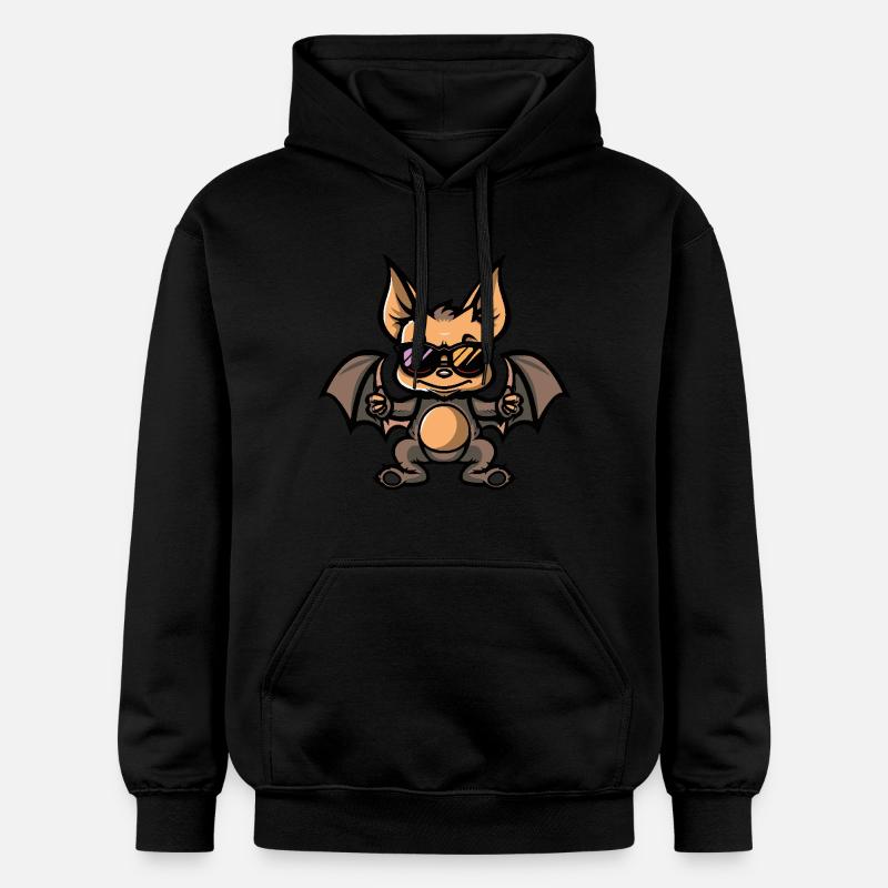 Chauve-souris bande dessinée cool - Sweat à capuche Softstyle® Gildan Unisexe - noir