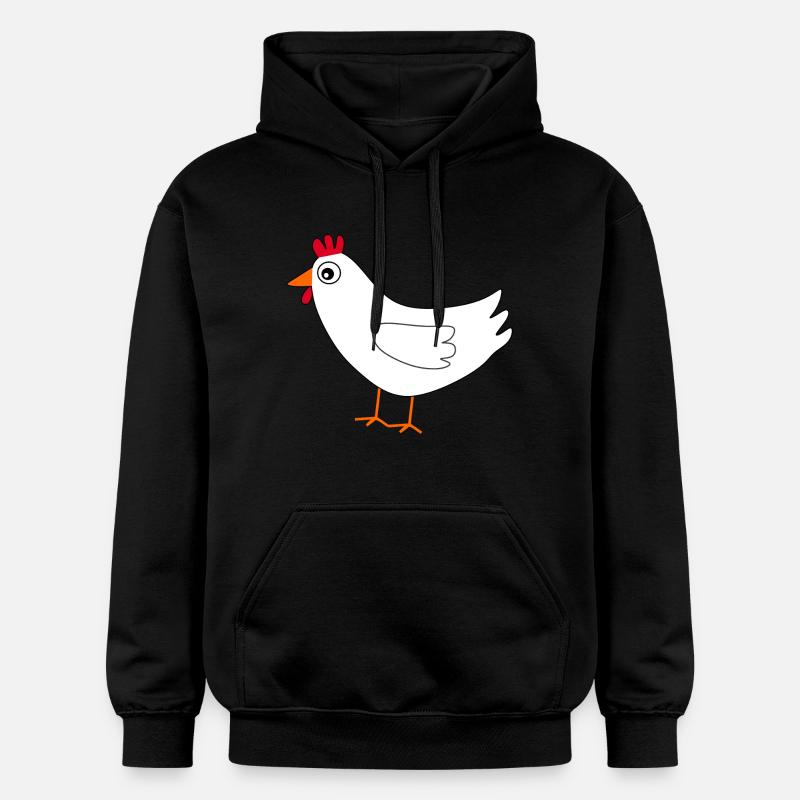poulet blanc drôle - Sweat à capuche Softstyle® Gildan Unisexe - noir