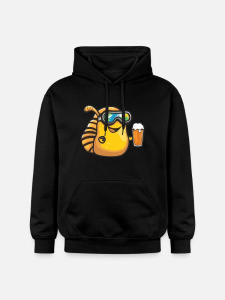 Snail Après Ski Beer Comic - Gildan Unisex Softstyle® Midweight Hoodie - black
