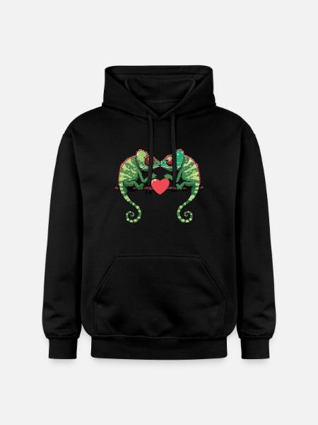 Caméléon Couple Saint-Valentin - Sweat à capuche Softstyle® Gildan Unisexe - noir
