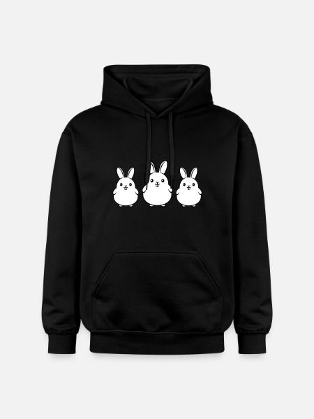 Bunnies Team Easter Funny - Gildan Unisex Softstyle® Midweight Hoodie - black
