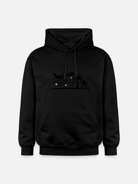 Urlaub Flugzeug Strand - Gildan Unisex Softstyle® Midweight Hoodie - Schwarz