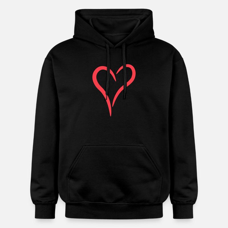 Coeur rouge - Sweat à capuche Softstyle® Gildan Unisexe - noir