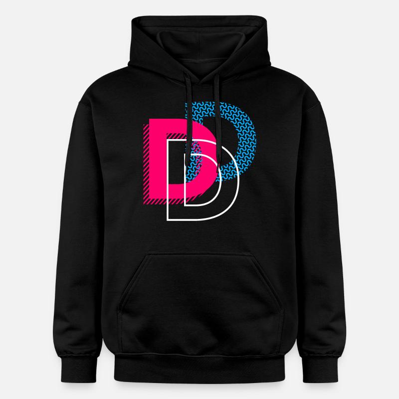 Lettre initiale D - Sweat à capuche Softstyle® Gildan Unisexe - noir