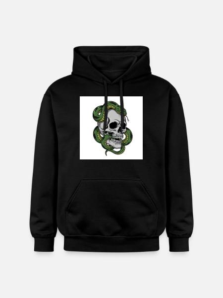 Skull & Snake – Symbol of Death - Gildan Unisex Softstyle® Midweight Hoodie - black