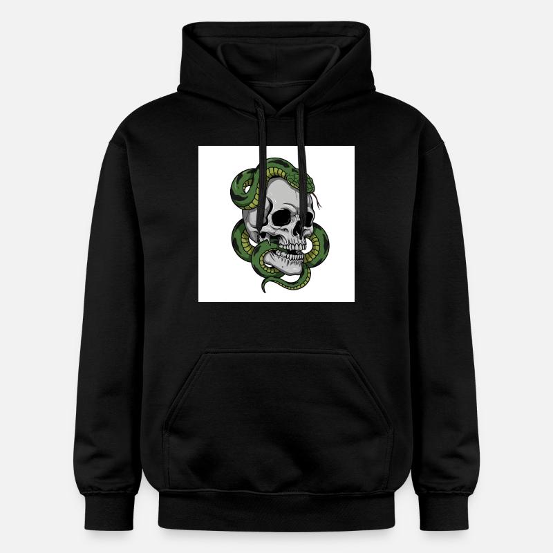 Schädel & Schlange – Symbol des Todes - Gildan Unisex Softstyle® Midweight Hoodie - Schwarz