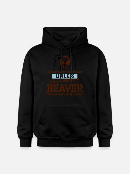 Biber Geschenk - Gildan Unisex Softstyle® Midweight Hoodie - Schwarz