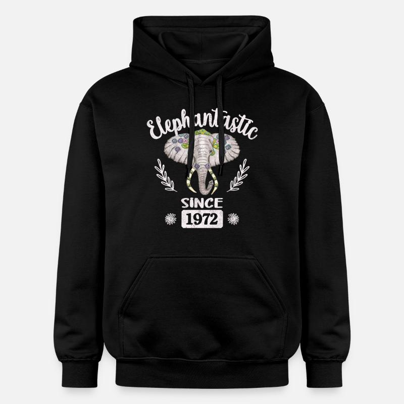 Elephantastic depuis 1972 - Sweat à capuche Softstyle® Gildan Unisexe - noir