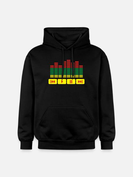 Equalizer DJ music player - Gildan Unisex Softstyle® Midweight Hoodie - black