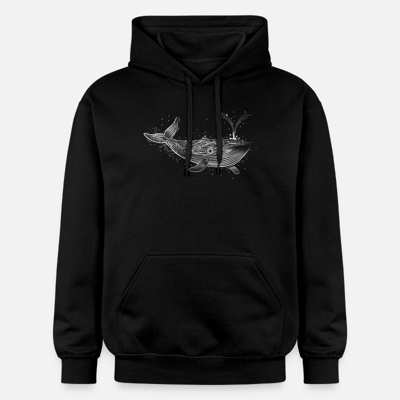 Une baleine blanche - Sweat à capuche Softstyle® Gildan Unisexe - noir