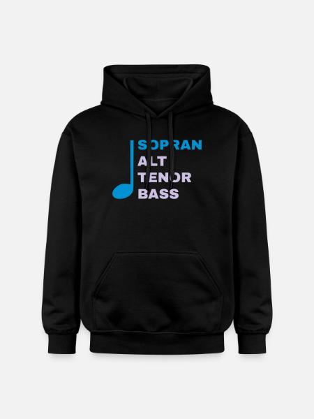 SATB mit Note - Sopran - Gildan Unisex Softstyle® Midweight Hoodie - Schwarz
